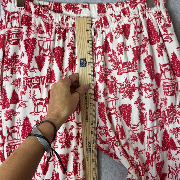 Burts Bees Pyjama Pants Women’s L Organic Cotton Christmas Wide Leg Loungewear - Picture 8 of 13